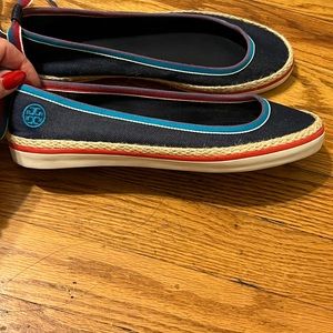 Tory Burch denim lace up espadrilles